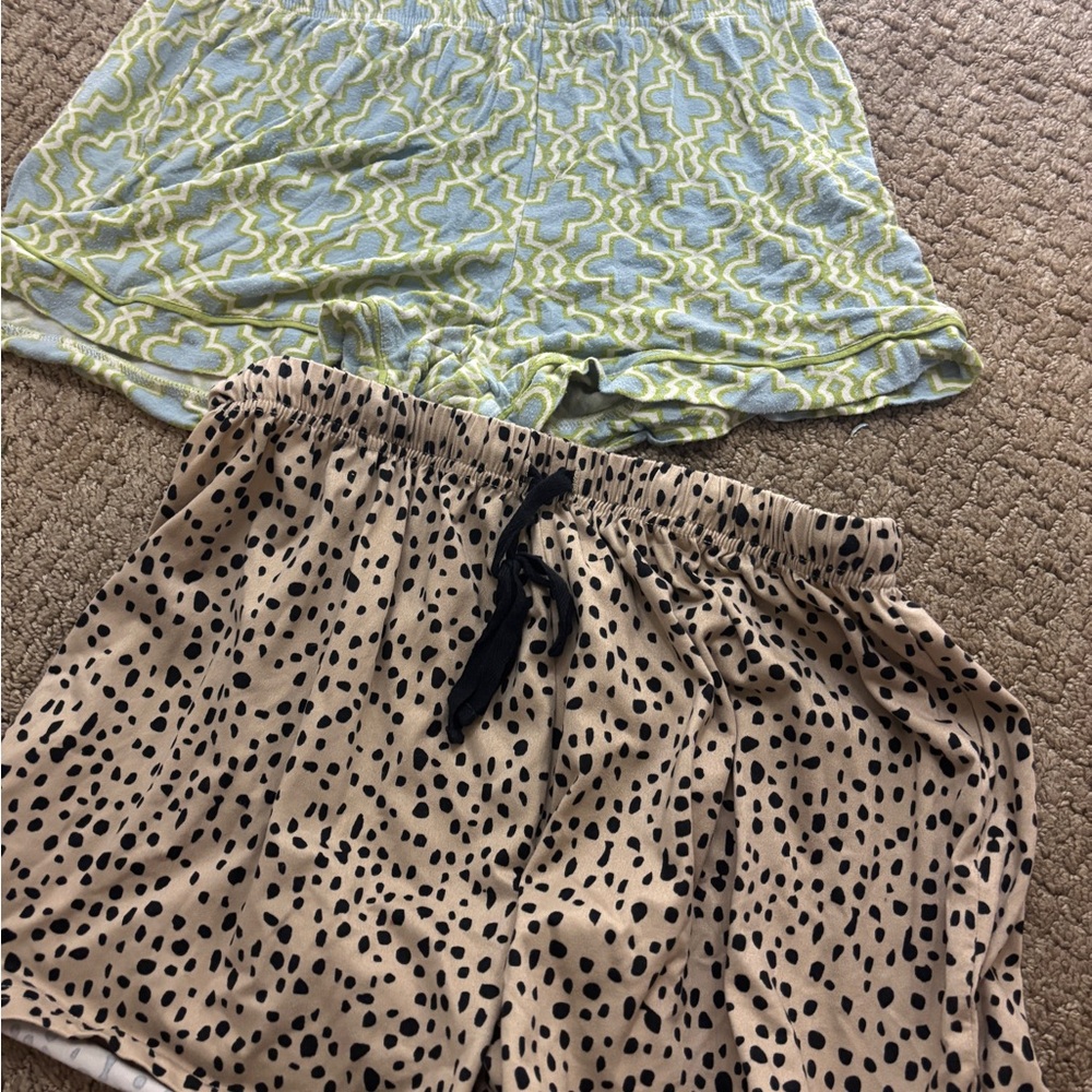 Patterned Pajama Shorts Set